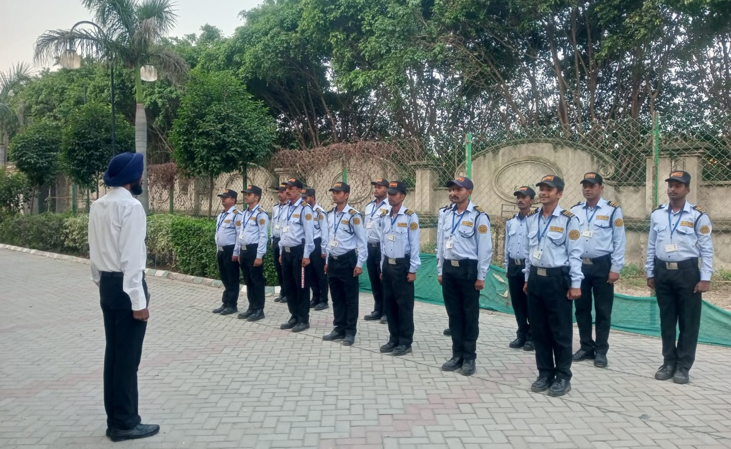 Golden Sun security personnel receiving a daytime shift briefing