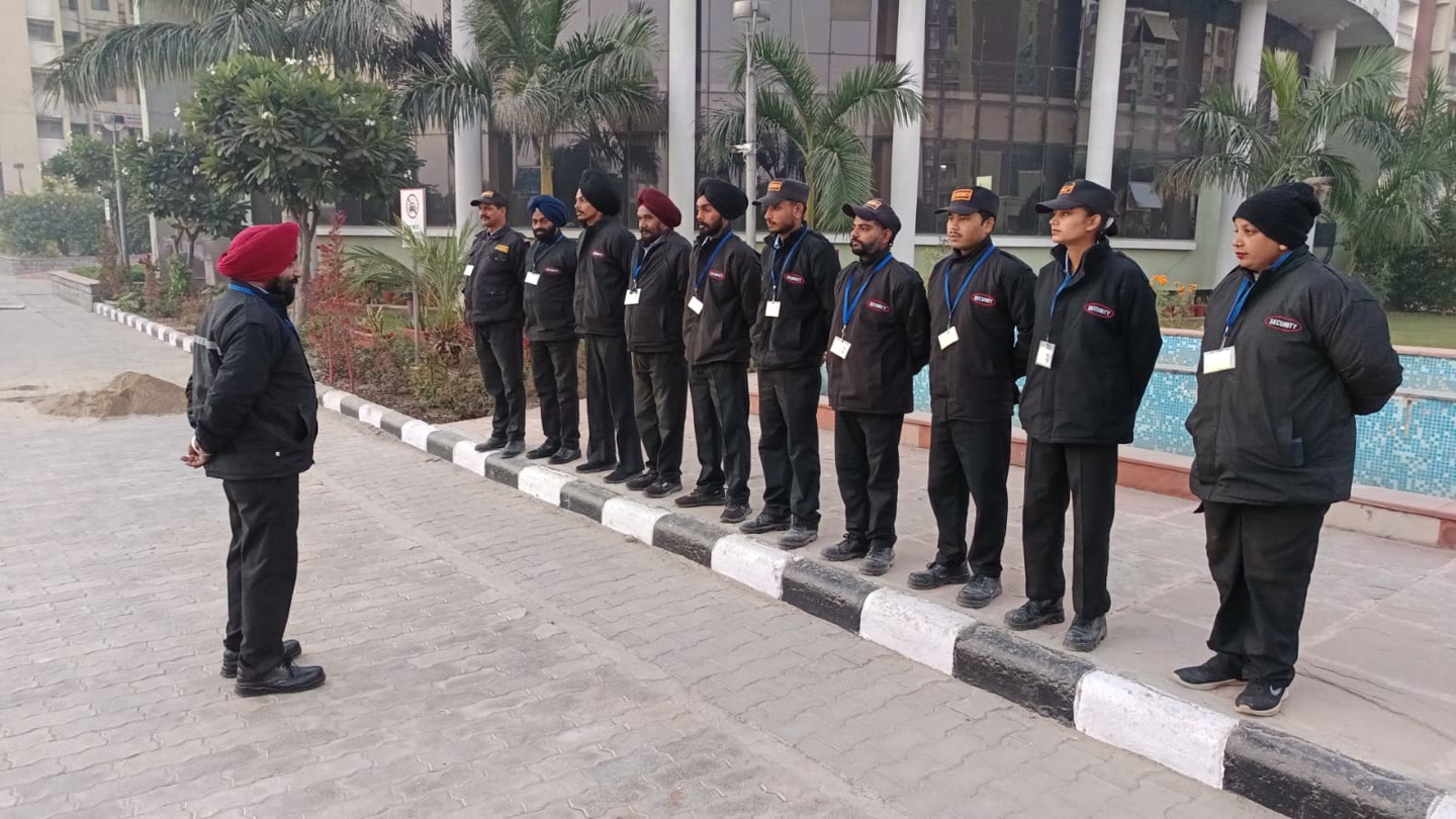 Golden Sun Security personnel receiving a pre-deployment briefing