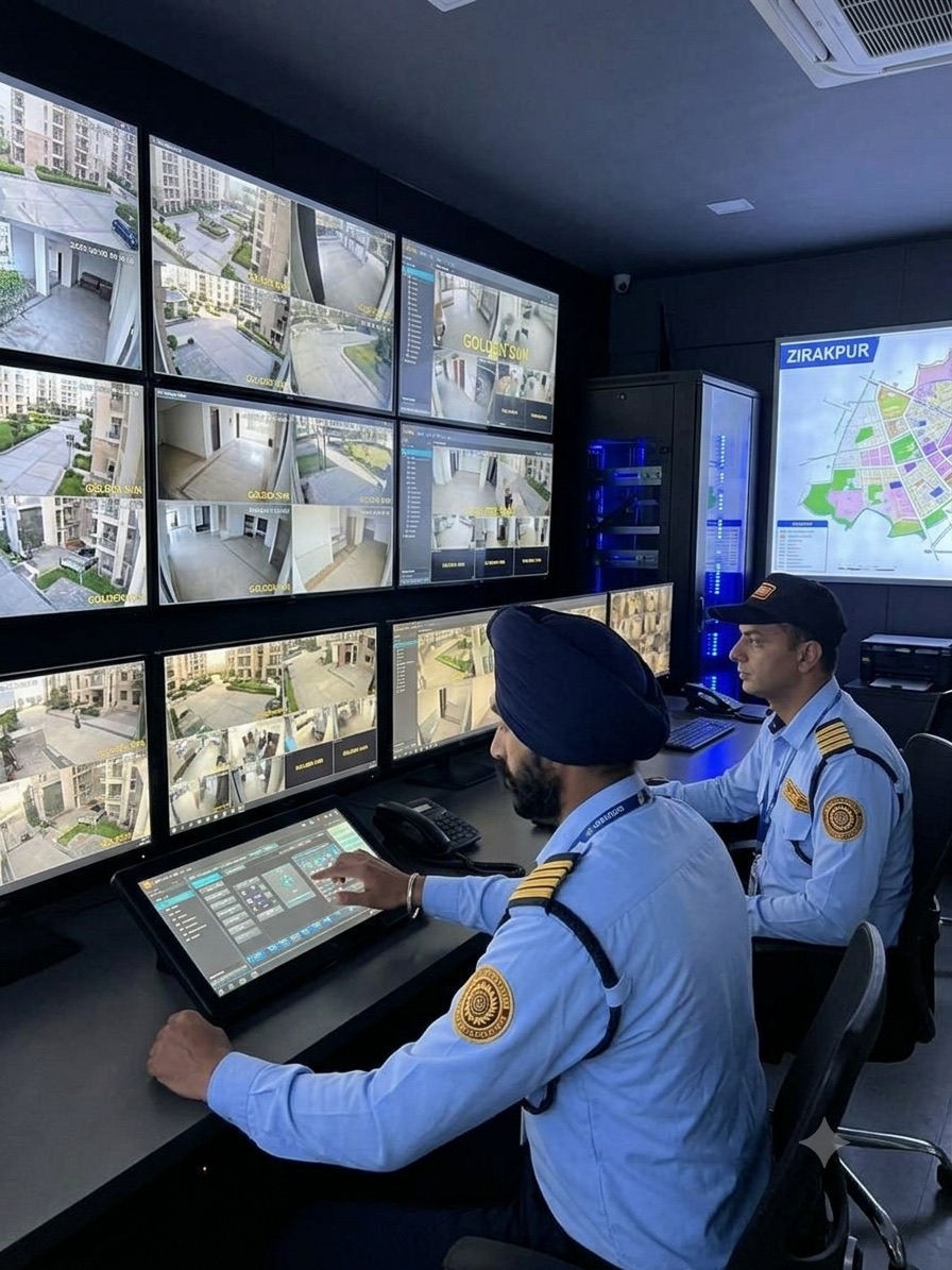 AI-generated security control-room concept